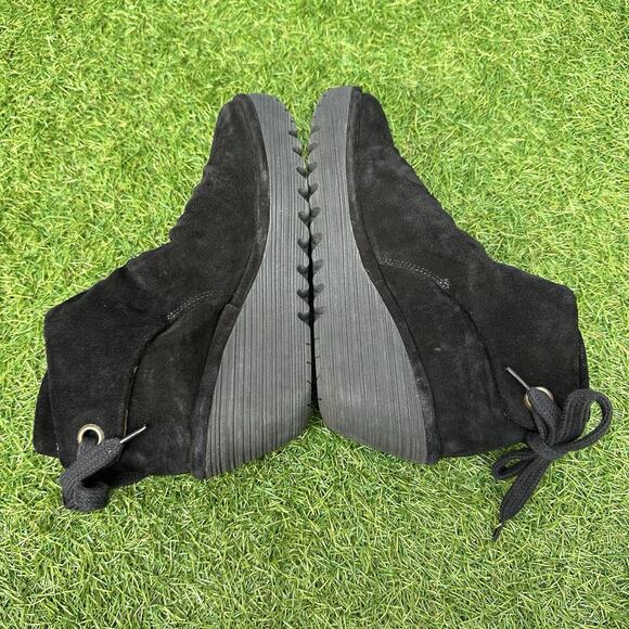 Fly London Boots Yebi‎ Womens Size 10 Black Suede Leather Wedge Booties - Picture 6 of 9